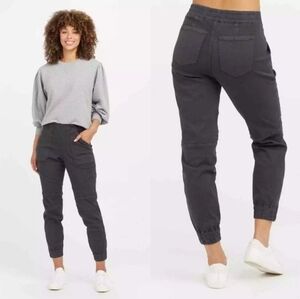 SPANX Stretch Twill Cargo Jogger Washed Black Pants Size S